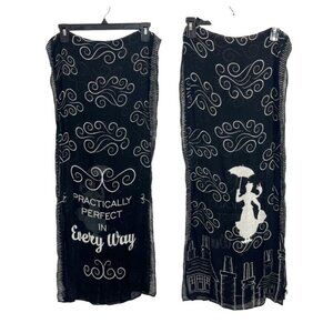Disney Parks Mary Poppins Partically Perfect in Every Way Black & White Scarf